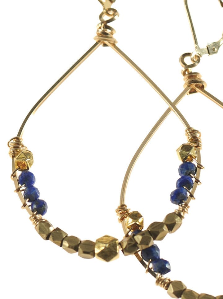 Lapis Tibetan Hoops - Image 2