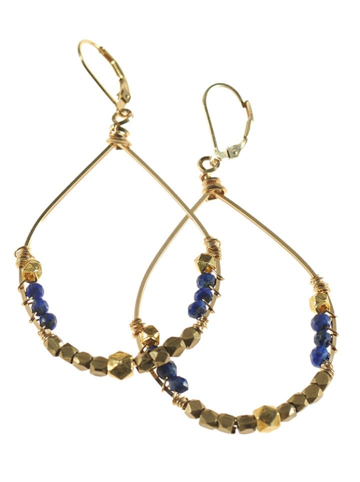 Lapis Tibetan Hoops