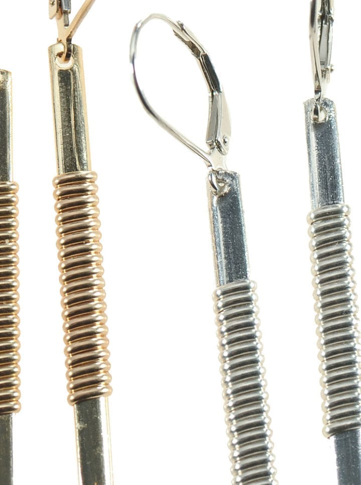 Wrapped Bar Earrings - Image 2