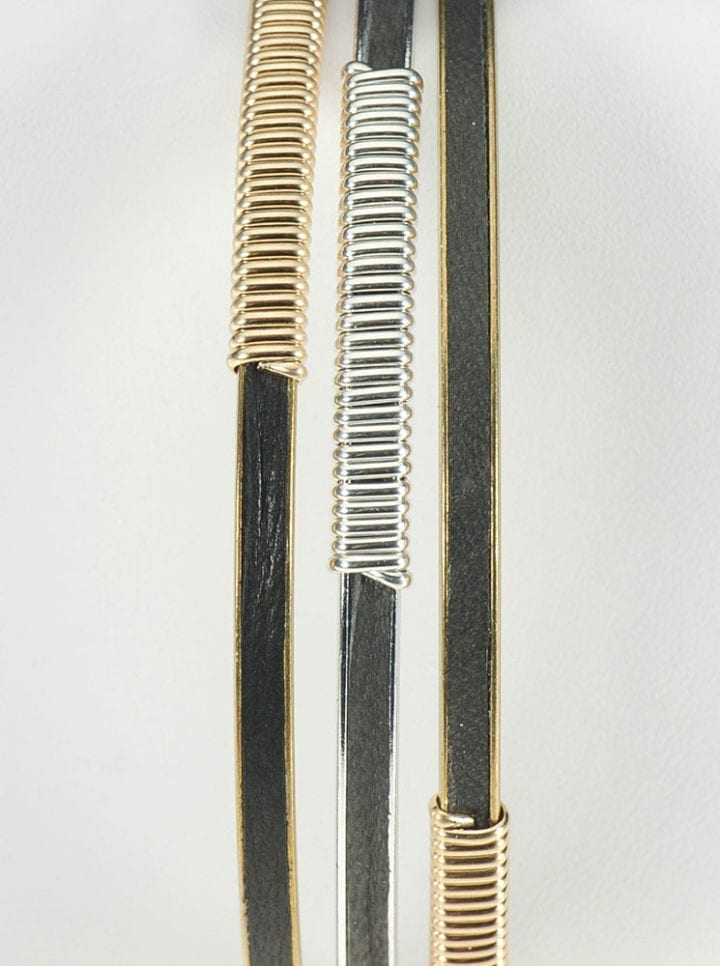 Thin Leather Bangle - Image 2