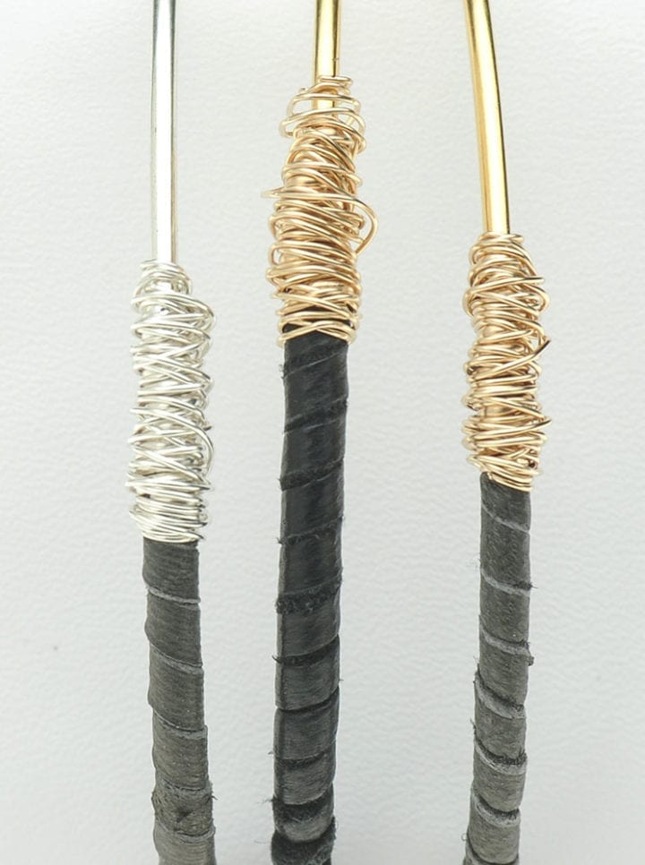 Leather Wrap Skinny Bangle - Image 2