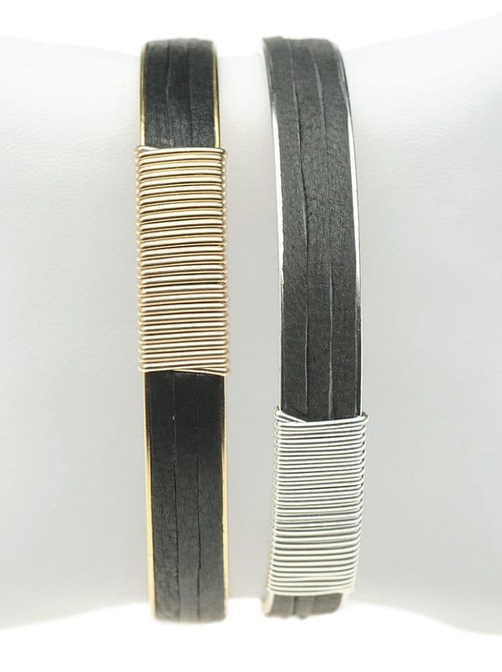 Leather Channel Bangle