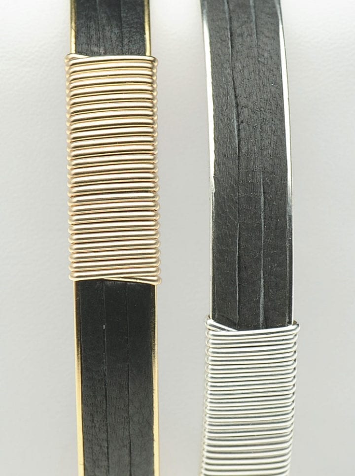 Leather Channel Bangle - Image 2