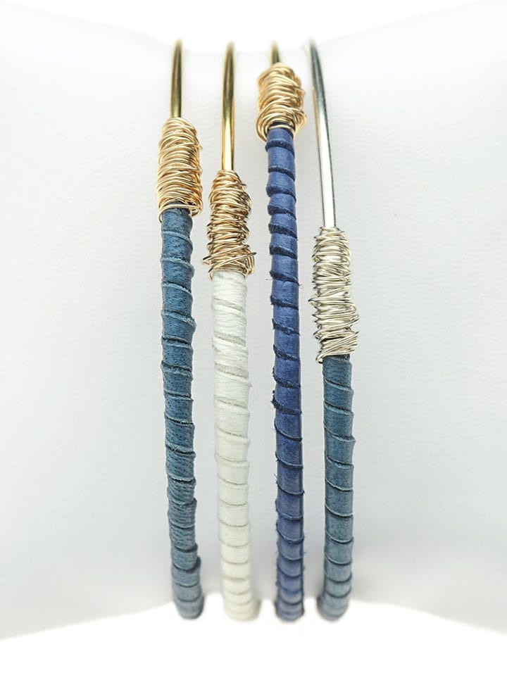 Leather Wrap Skinny Bangle