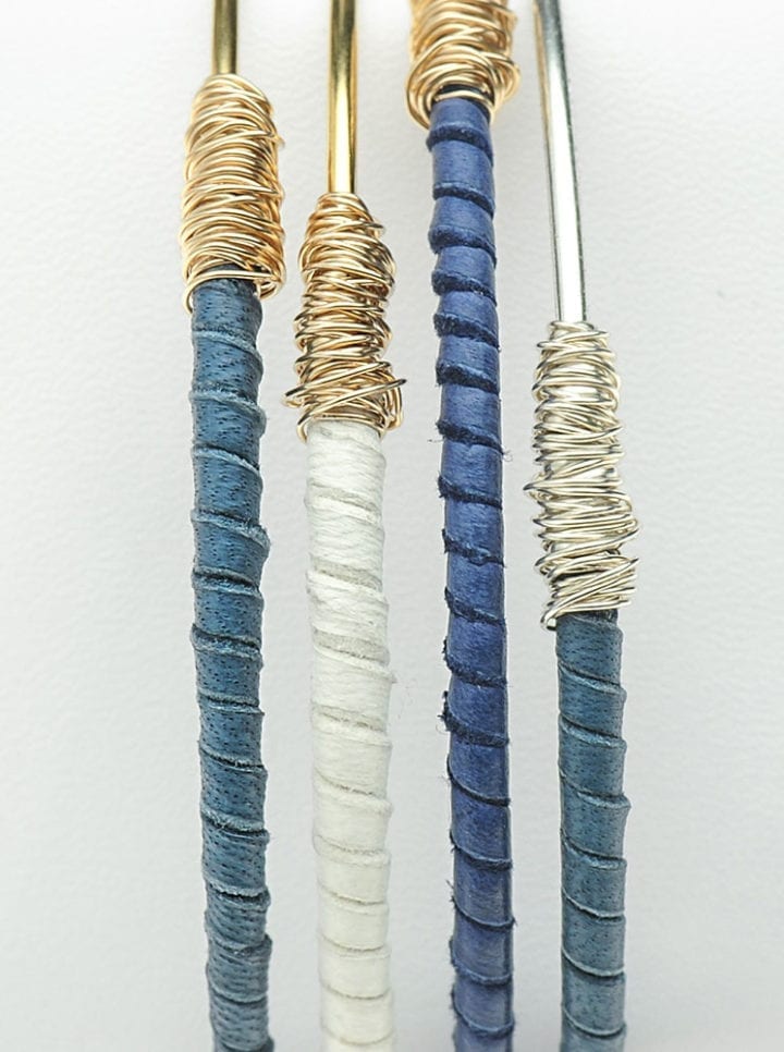 Leather Wrap Skinny Bangle - Image 2