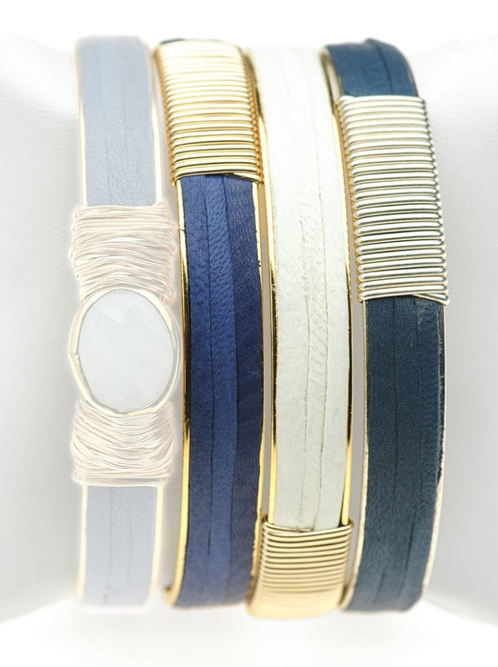 Leather Channel Bangle