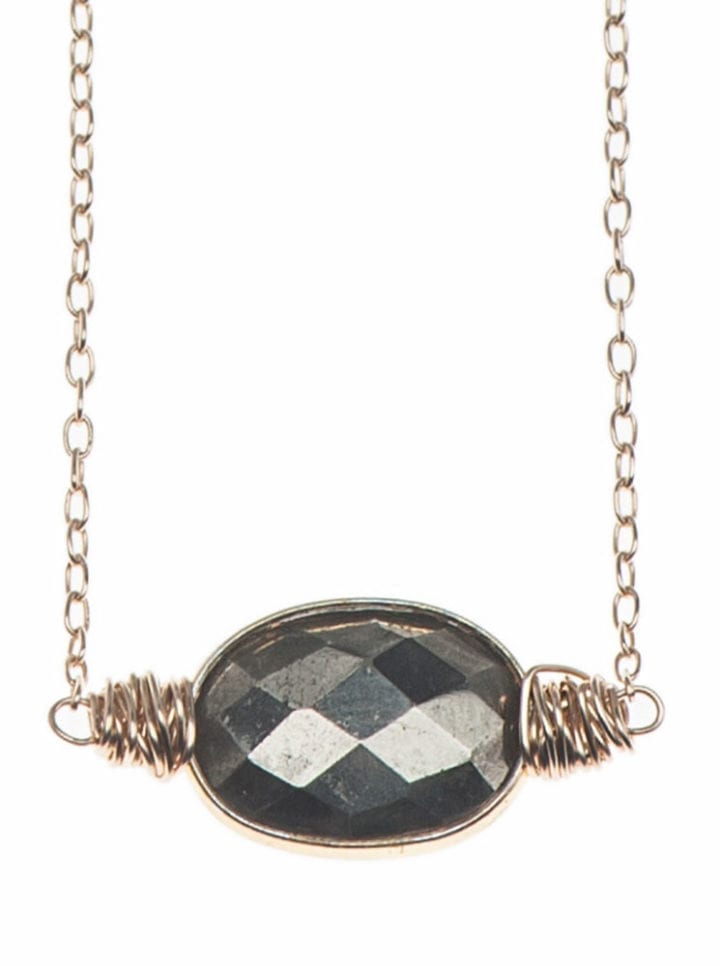 Pyrite Oval Short Necklace - Image 2