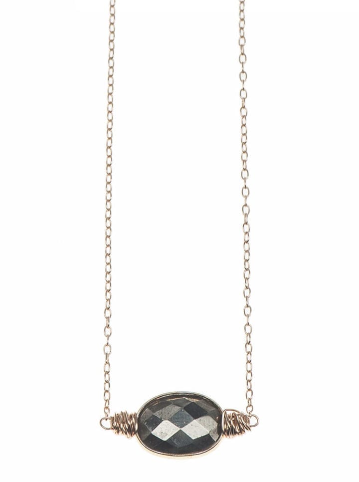 Pyrite Oval Short Necklace