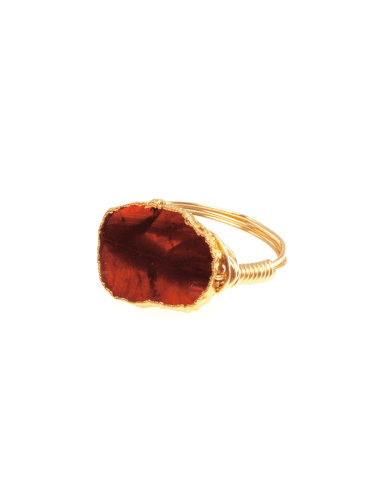 Garnet Slice Wrapped Ring