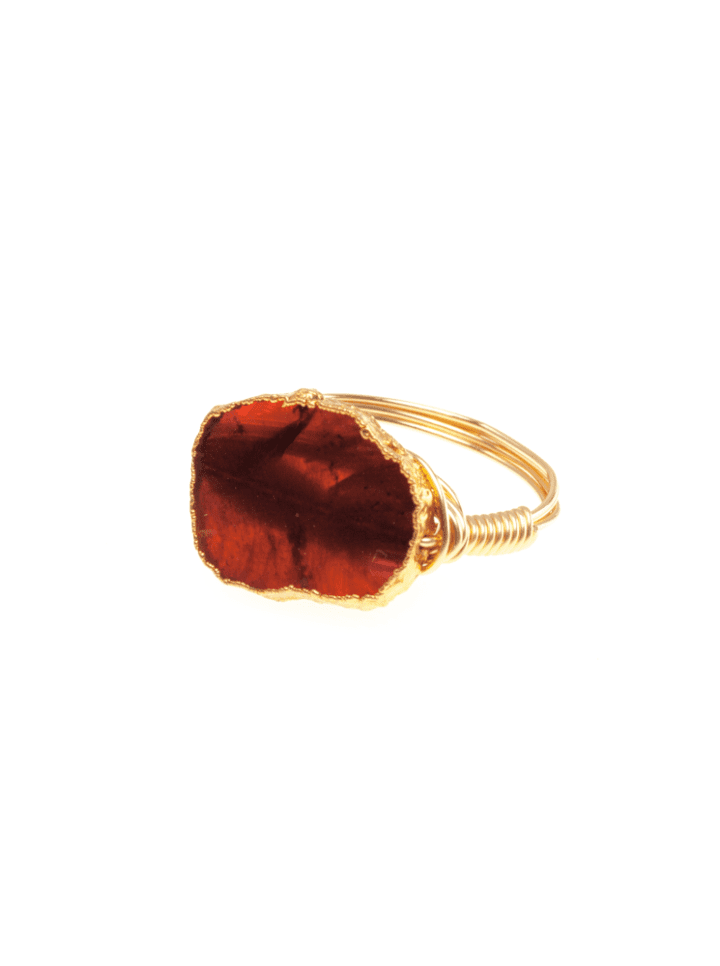 Garnet Slice Wrapped Ring