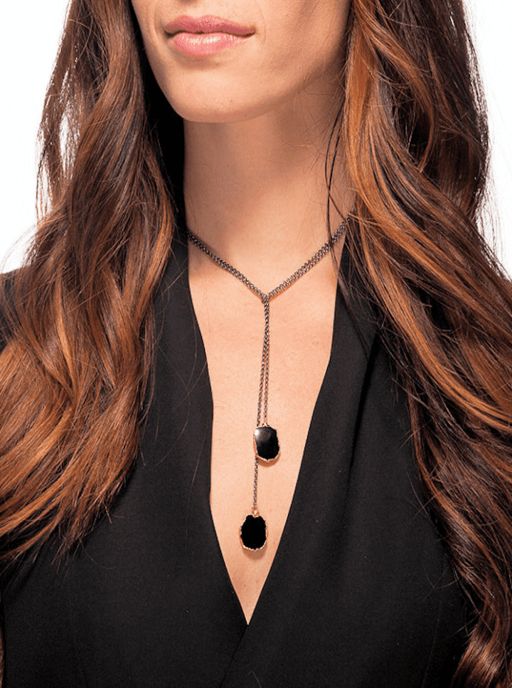 Pyrite Freeform Long Y and Lariat Necklaces - Image 3