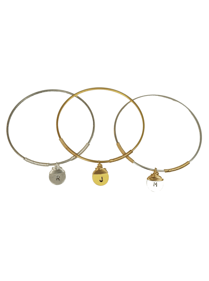 b.monogram charm bangle