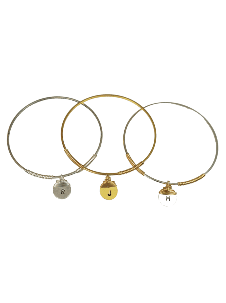 b.monogram charm bangle