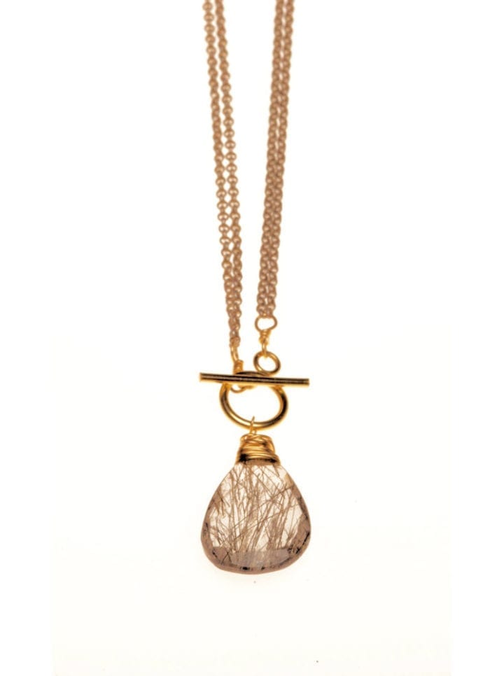 Tourmalinated Quartz Toggle Necklace