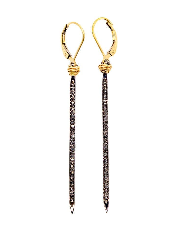 Pave Diamond Spear Earrings