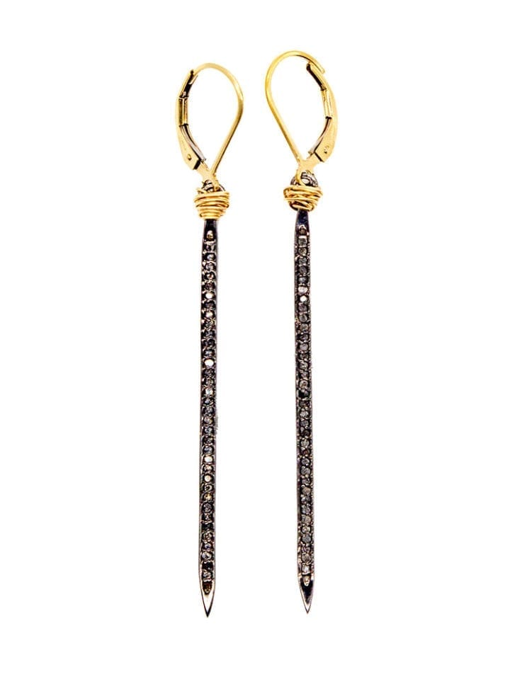 Pave Diamond Spear Earrings