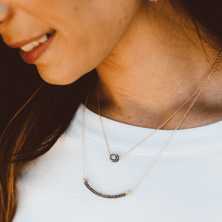 Pave Diamond Layering Necklace | Bloom Jewelry Handcrafted in Denver, CO
