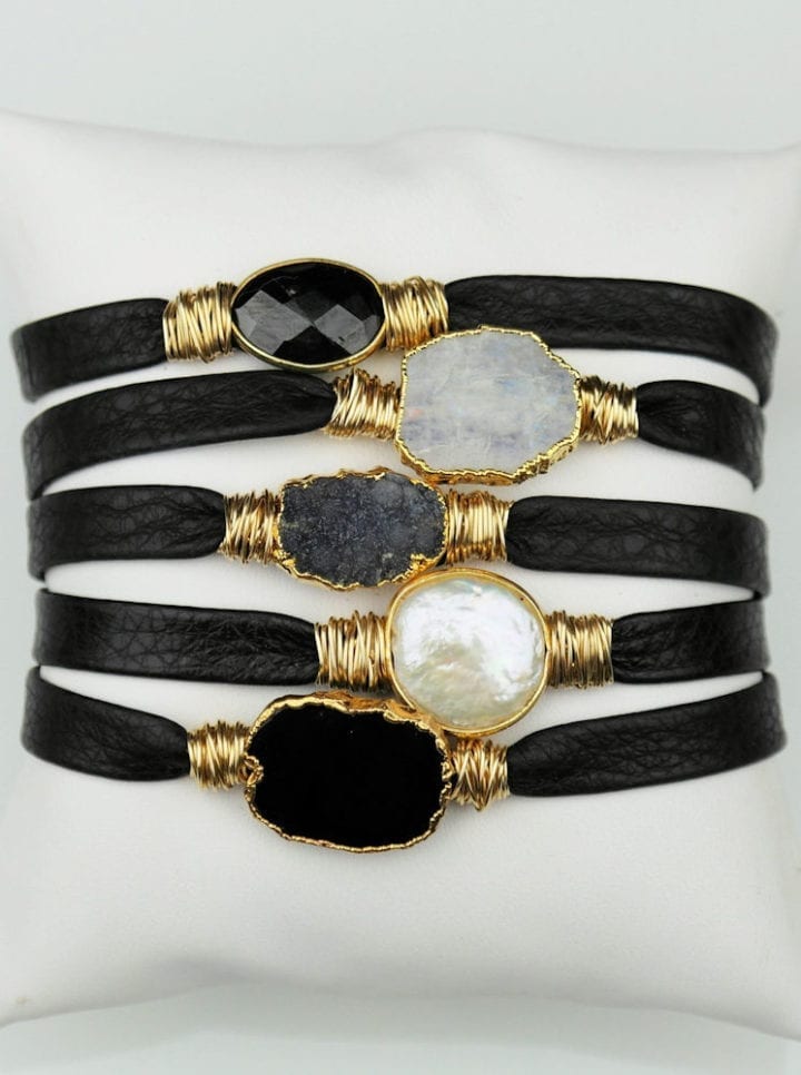 Coco Collection Leather Wrapped Bracelets