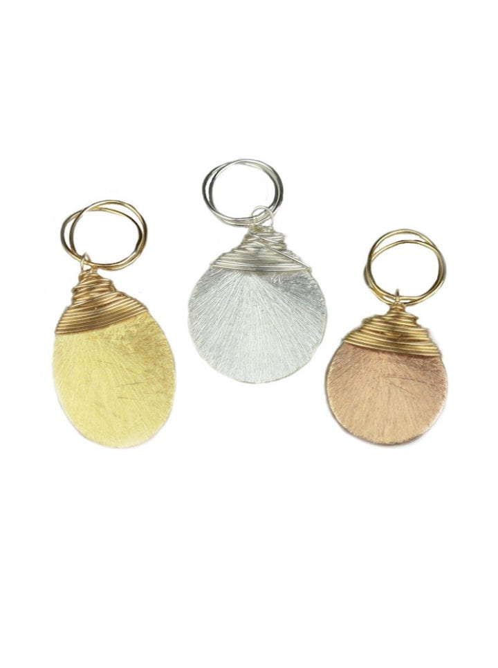 Brushed Metal Disc Charms