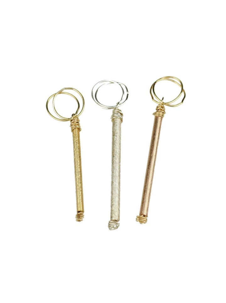 Brushed Cylinder Metal Charm