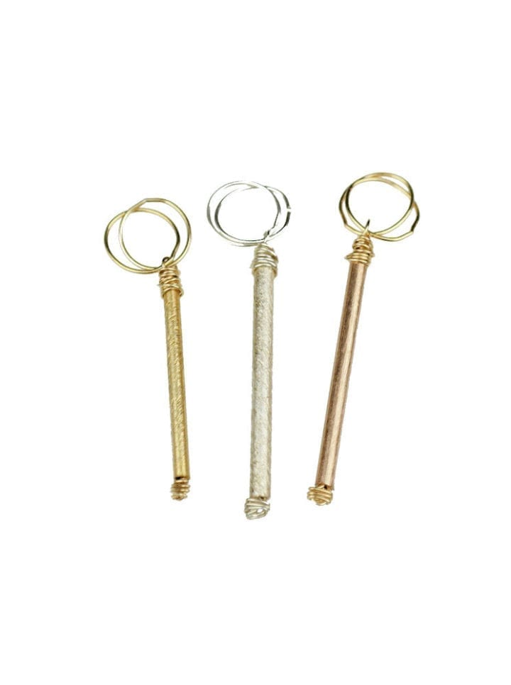 Brushed Cylinder Metal Charm