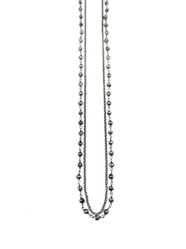 Rosary Rolo Charm Bar Necklace Chain