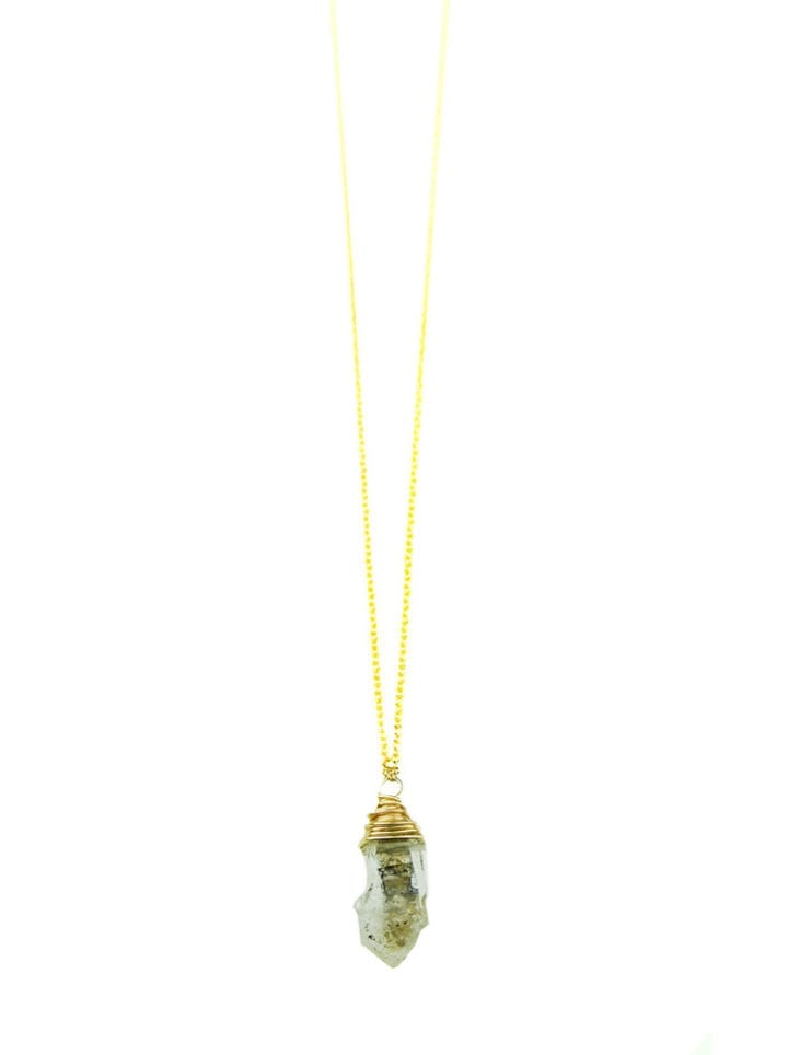 Herkimer Diamond Quartz Delicate Drop Necklace
