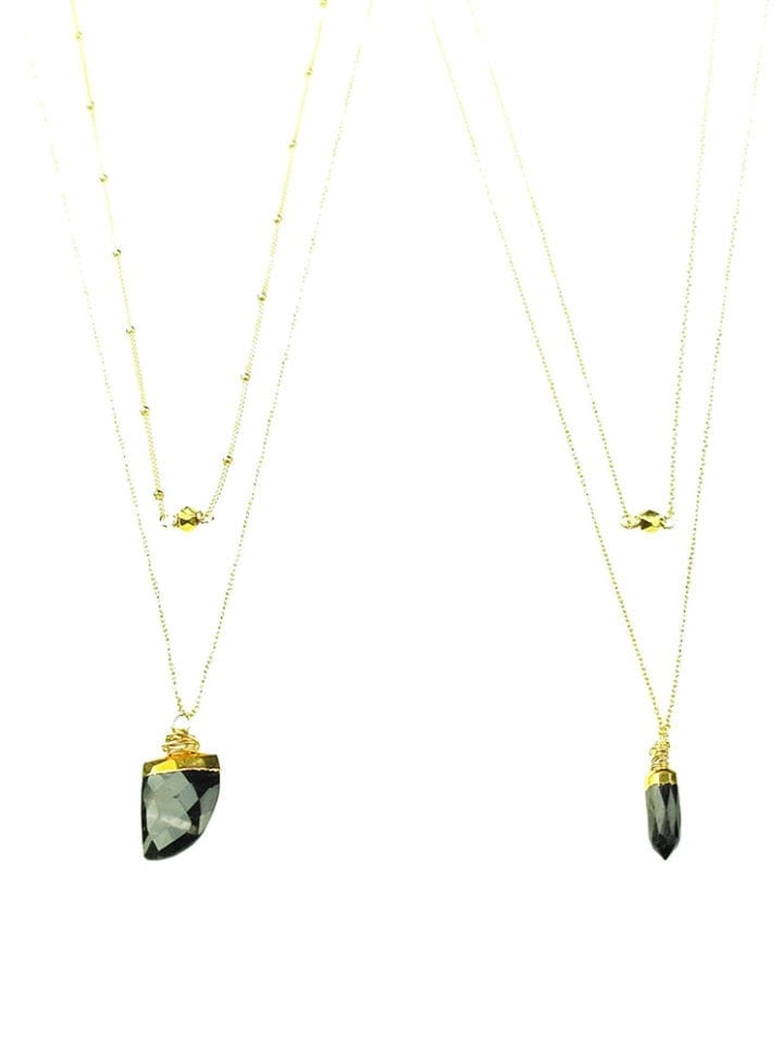 Hypersthene Delicate Multi Strand Necklace