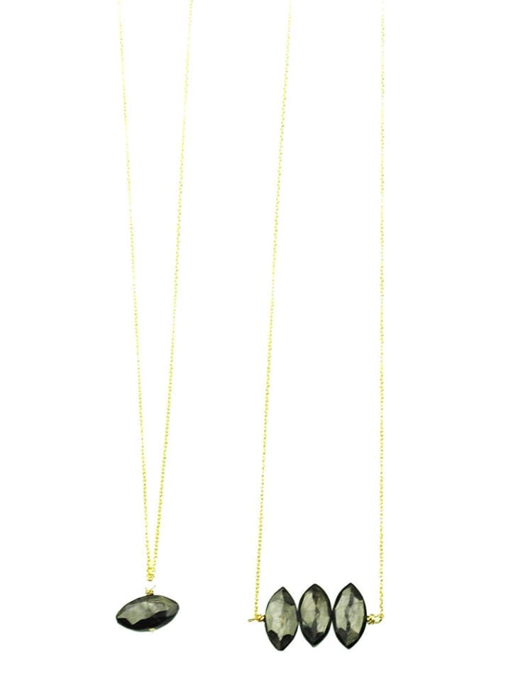 Hypersthene Football Delicate Necklaces
