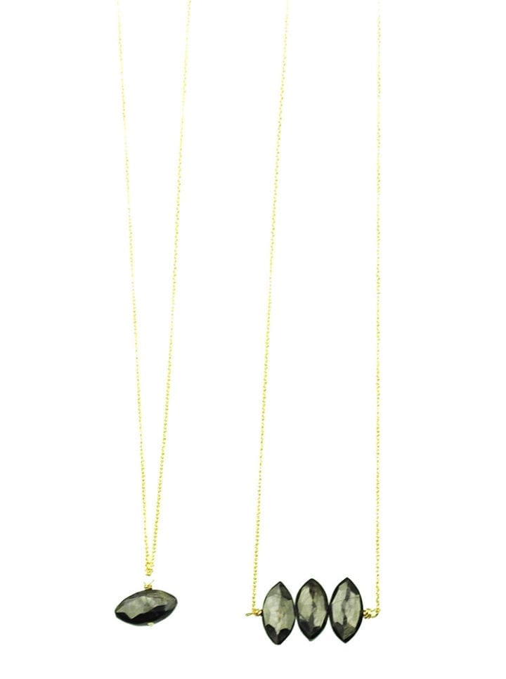 Hypersthene Football Delicate Necklaces