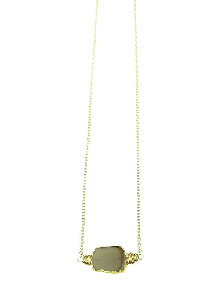 Rose Taupe Freeform Wrapped Short Necklace