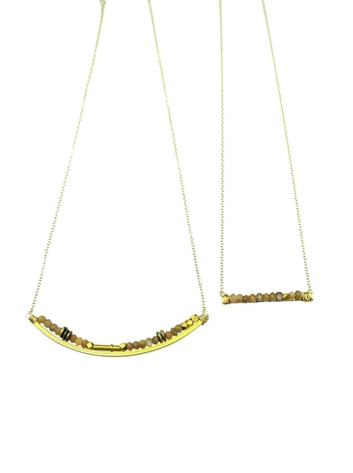 Rose Taupe Rondelle Necklaces