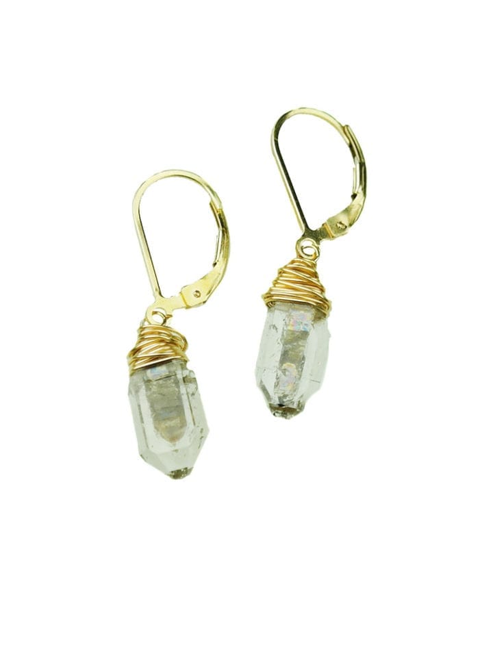 Herkimer Diamond Quartz Drop Earrings