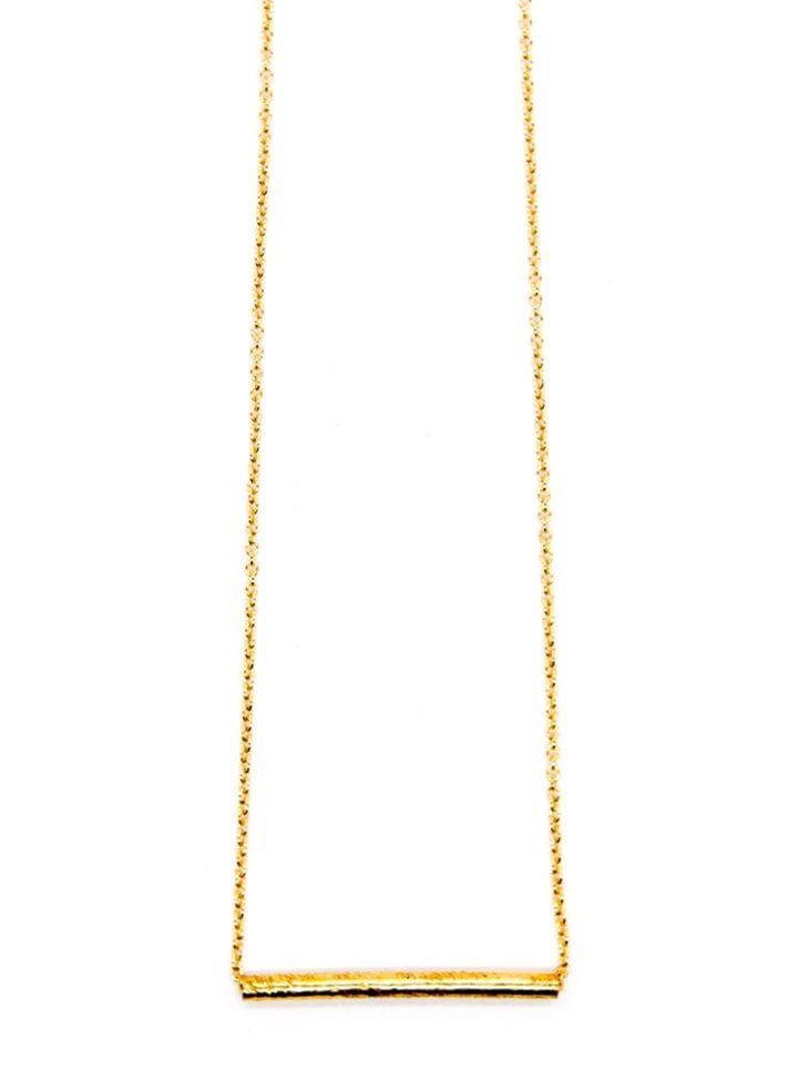Gold Cylinder Sliding Delicate Necklace