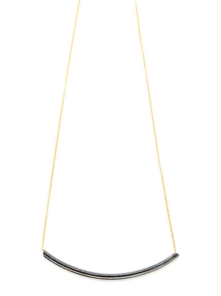 Gunmetal Gold Delicate U Necklace