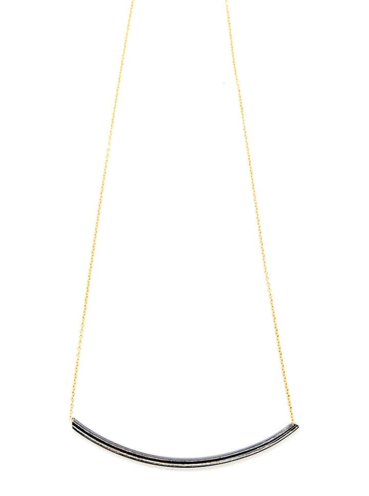 Gunmetal Gold Delicate U Necklace