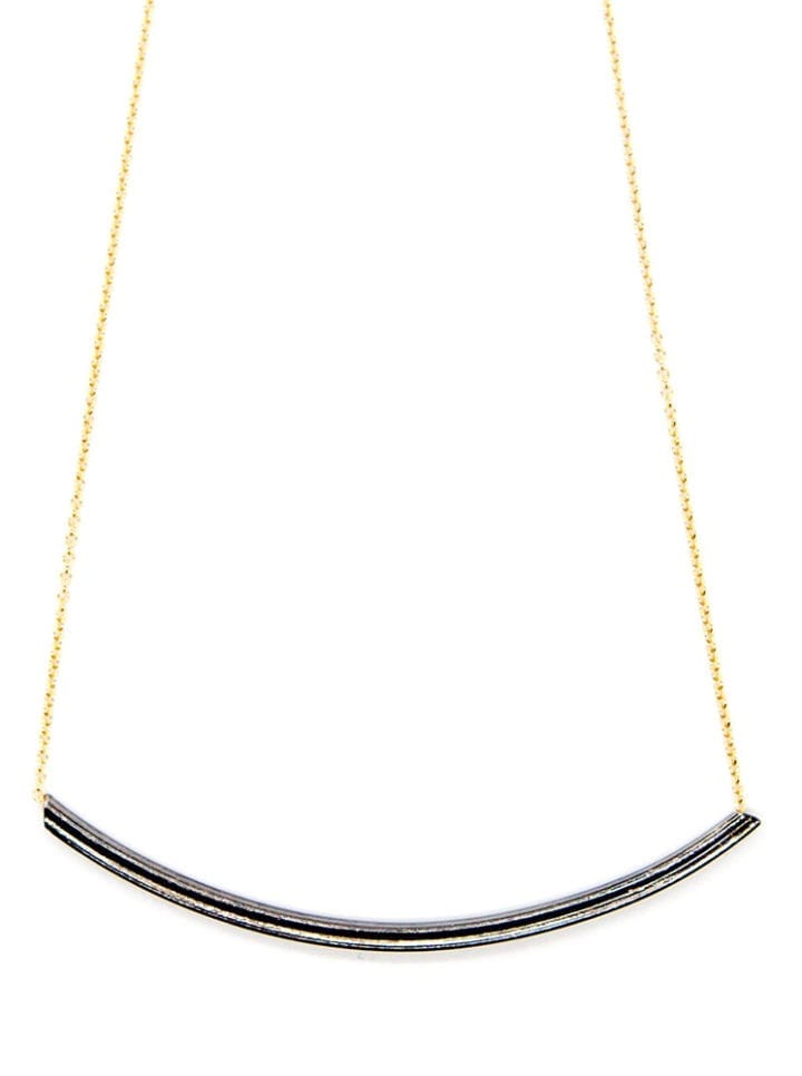 Gunmetal Gold Delicate U Necklace - Image 2