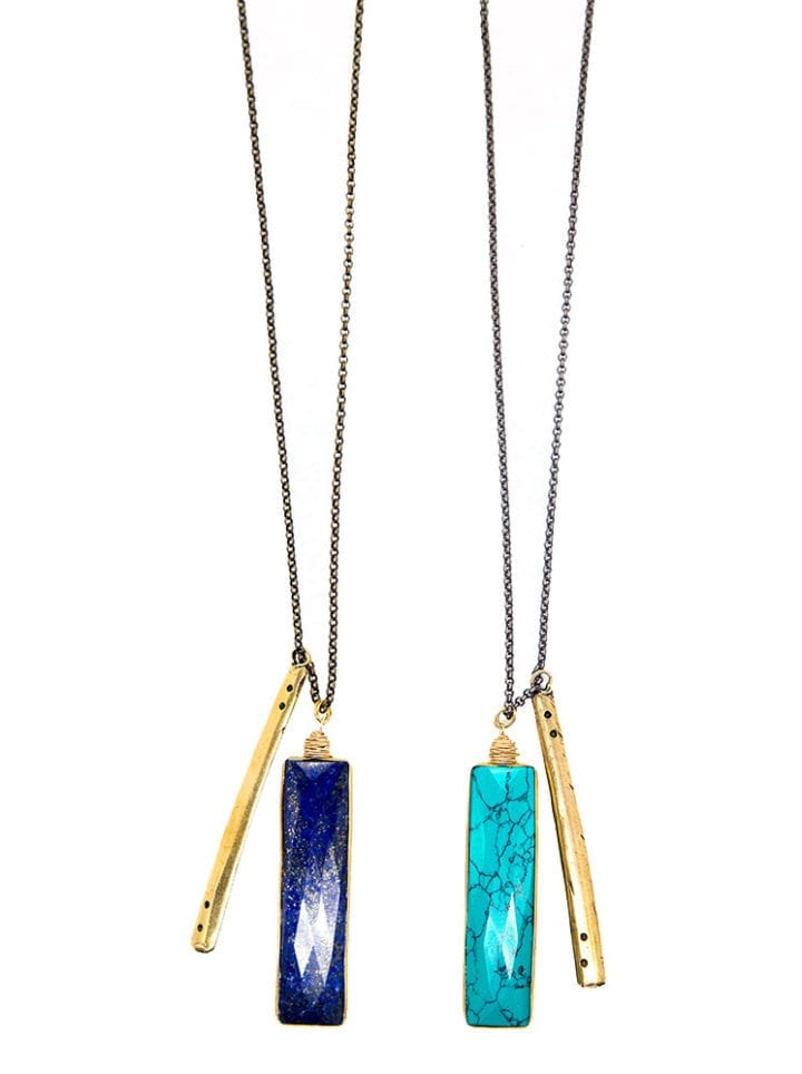 Coastal Collection Brass Bar Long Necklace