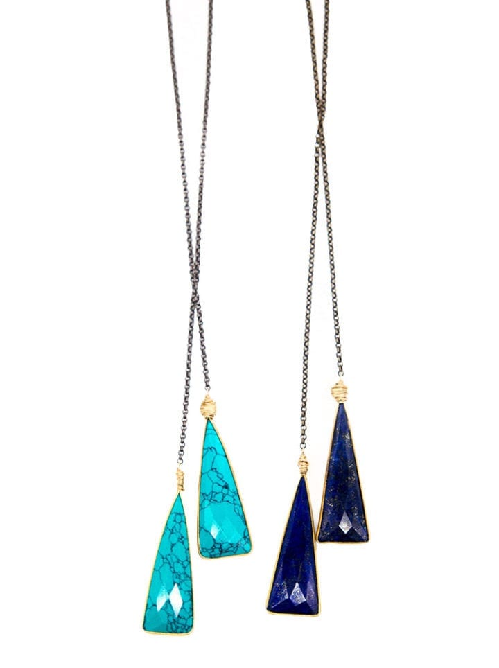Coastal Triangle Lariat Necklaces