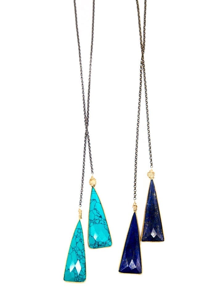 Coastal Triangle Lariat Necklaces