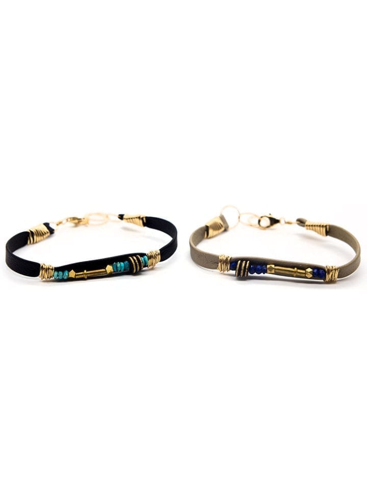 Coastal Leather Wrapped Bracelet