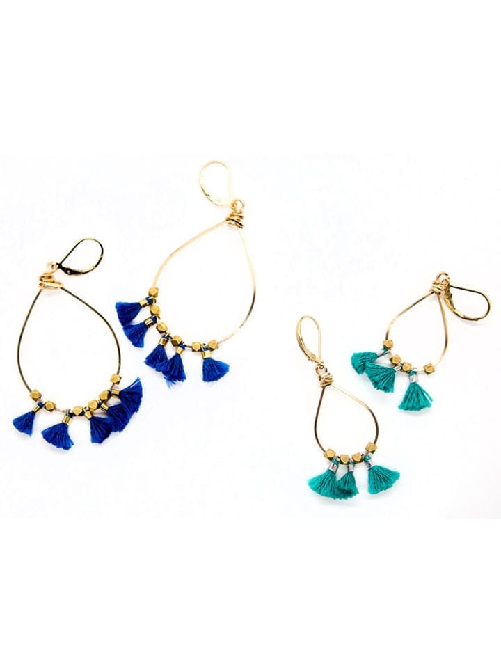Coastal Mini Tassel Hoops