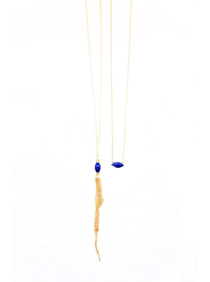 Lapis Football Delicate Necklaces
