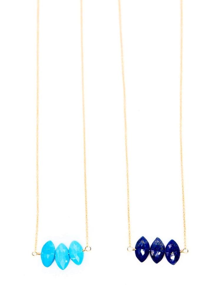 Cast Away Triple Football Delicate Necklace