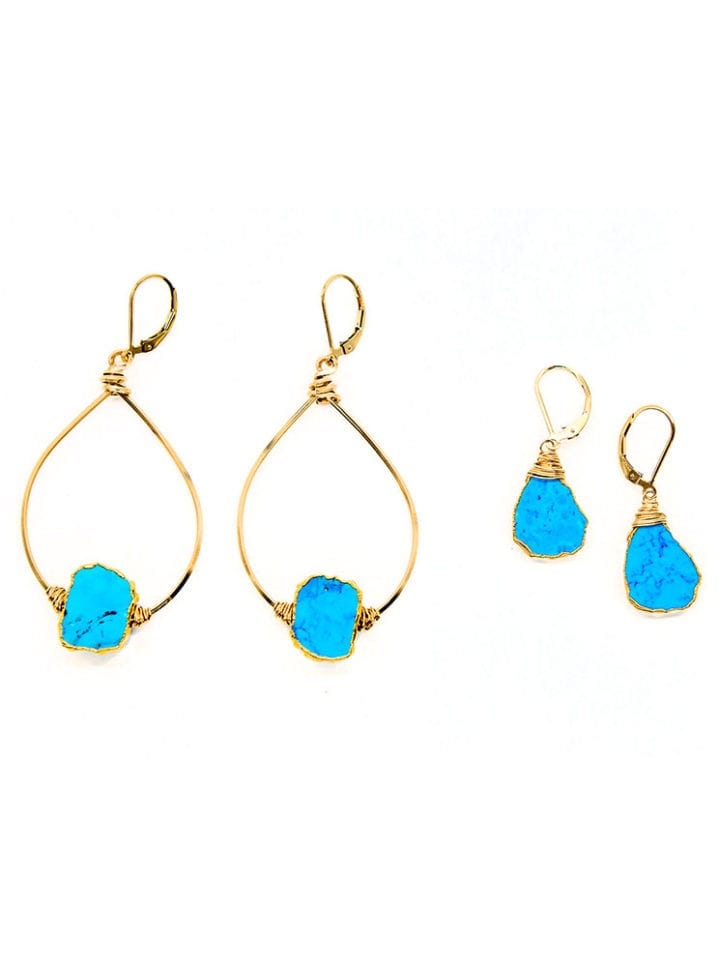 Cast Away Turquoise Freeform Earrings
