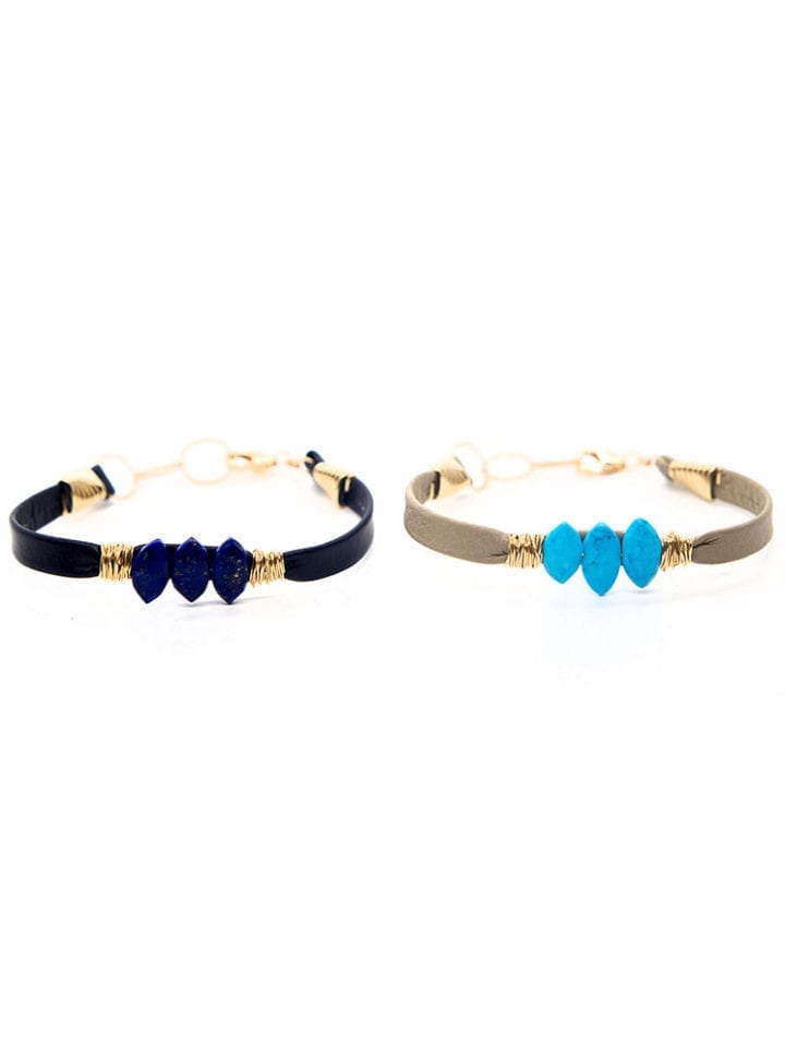 Cast Away Triple Football Leather Wrapped Bracelet