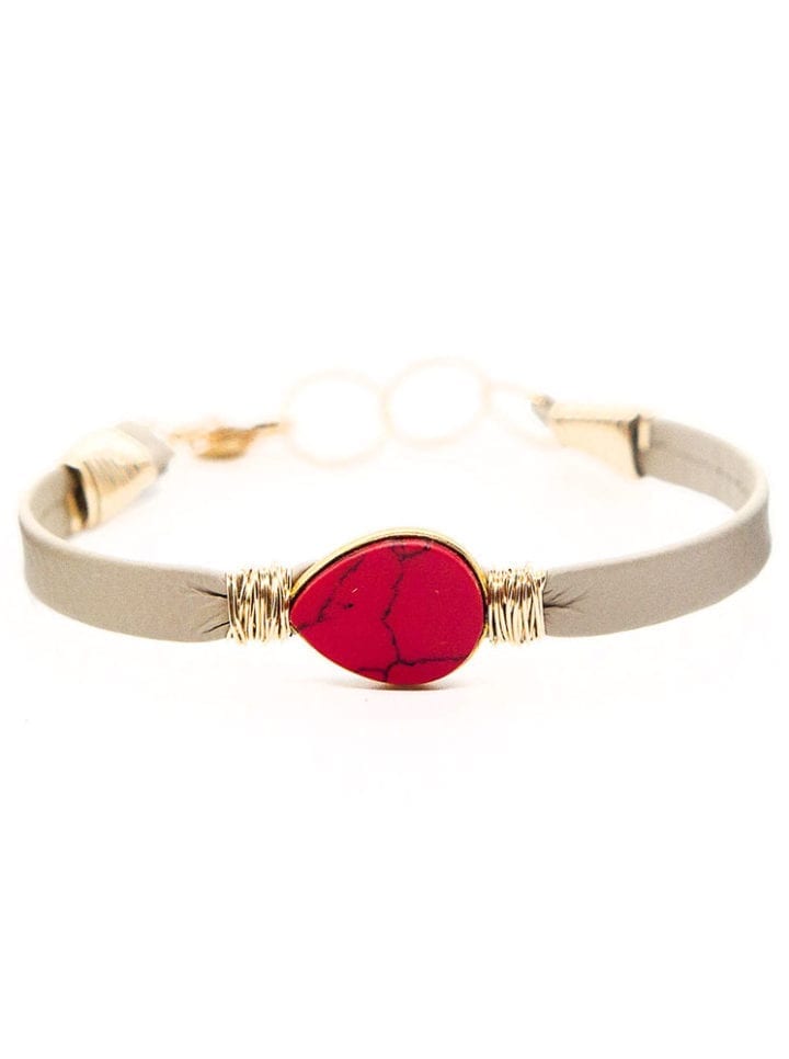 Coral Reef Leather Wrapped Bracelet - Image 2