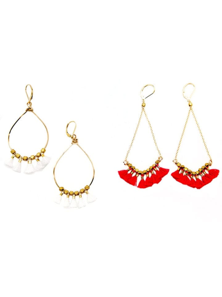 Coral Reef Tassel Earrings