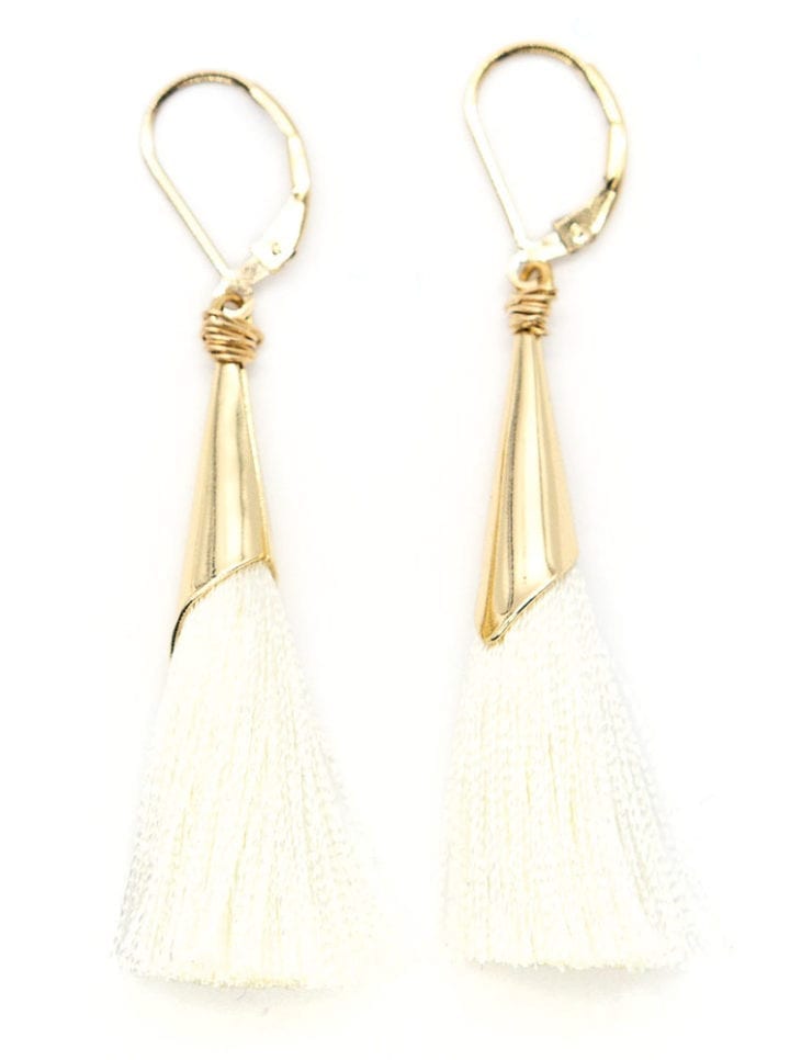 Elegant Silk Tassel Earrings - Image 2