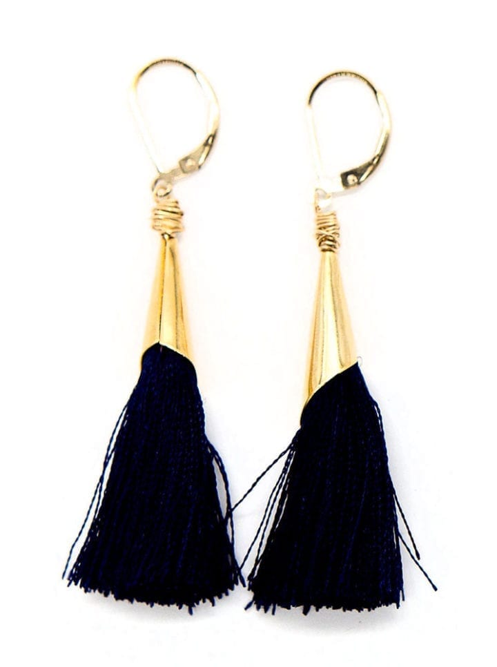 Elegant Silk Tassel Earrings - Image 3